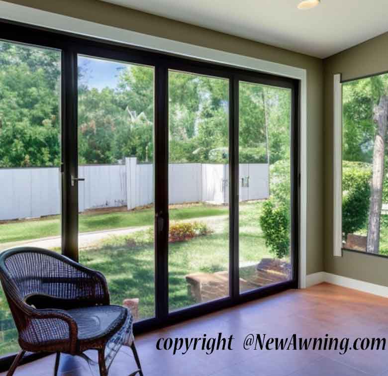 sliding patio doors with a sunroom fully builtout house addition
