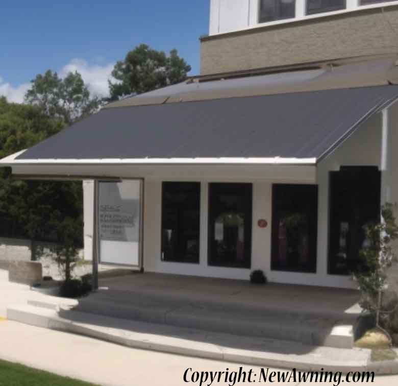 retractable fabric awning on new home build