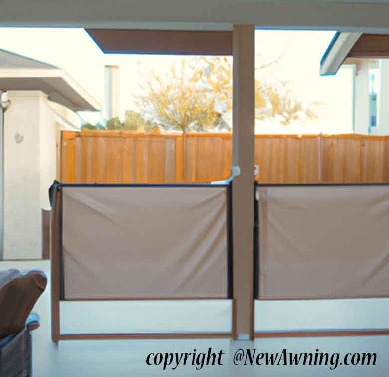 side awning for privacy on patio