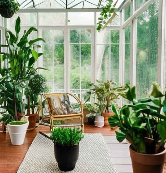 in home greenhouse to grow flowers and plants inside