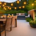 luxry patio with string led lights