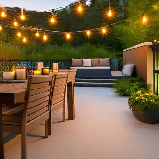 luxry patio with string led lights